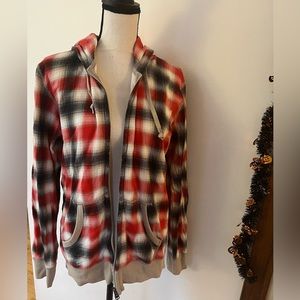 Uniqlo Original Wash Plaid Sweatshirt Jacket